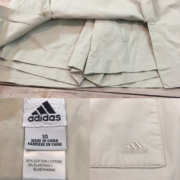SOLD 10 Adidas High Rise Skort Khaki Stretch Skirt - Picture 3 of 8